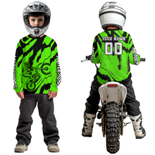 Load image into Gallery viewer, Green Motocross Jersey for Kid Women Men Custom Dirt Bike Shirts Moto Racing Shirt XM428
