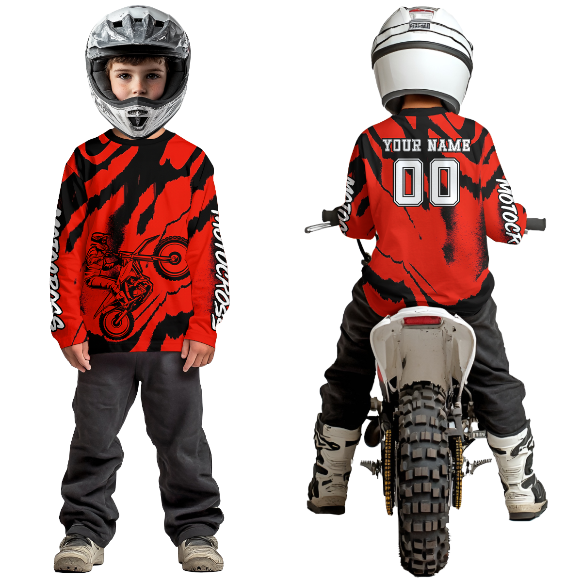 Red Motocross Jersey for Kid Women Men Custom Dirt Bike Shirts Moto Racing Shirt XM428