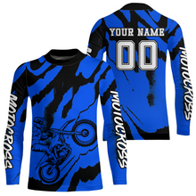 Load image into Gallery viewer, Blue Motocross Jersey for Kid Women Men Custom Dirt Bike Shirts Moto Racing Shirt XM428