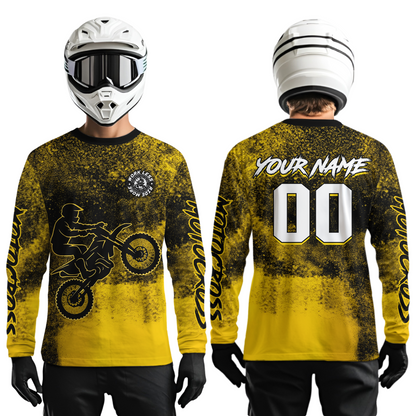 Yellow Motocross Jersey for Kid Women Men Custom Dirt Bike Shirts Racing Shirt XM430