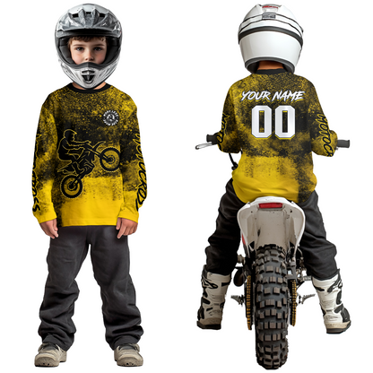 Yellow Motocross Jersey for Kid Women Men Custom Dirt Bike Shirts Racing Shirt XM430