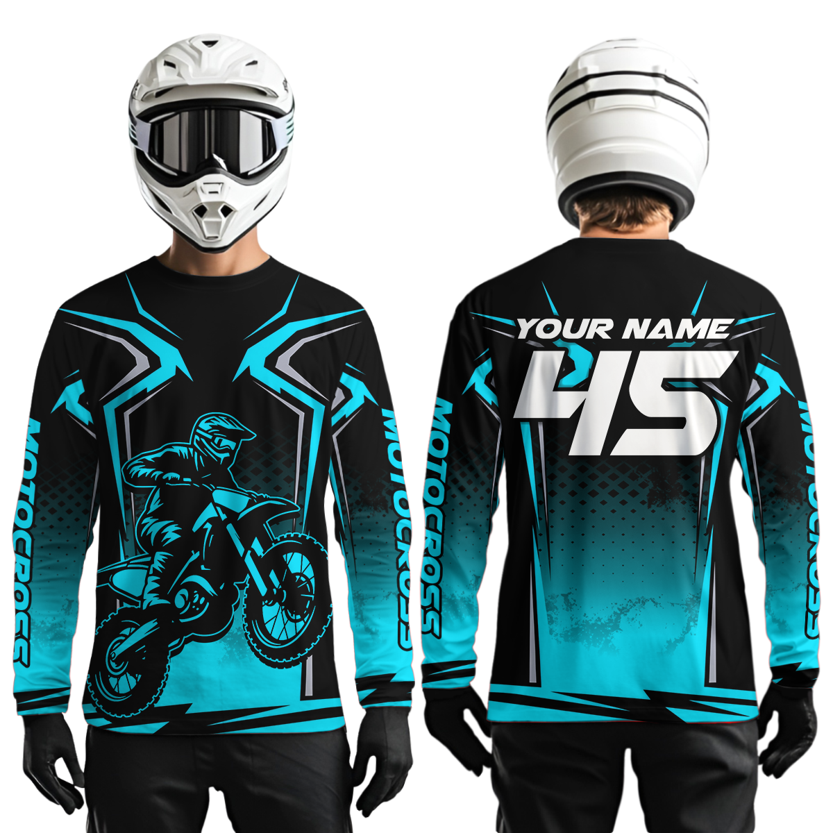 Custom Turqoise Motocross Racing Jersey Men Women Kid Dirt Bike Shirts Motorcycle Shirt XM442