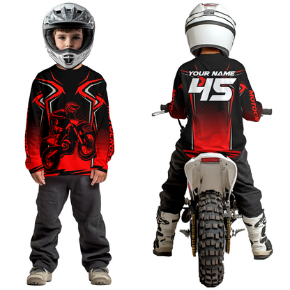 Custom Red Motocross Racing Jersey Men Women Kid Dirt Bike Shirts Motorcycle Shirt XM442