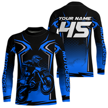 Load image into Gallery viewer, Custom Blue Motocross Racing Jersey Men Women Kid Dirt Bike Shirts Motorcycle Shirt XM442