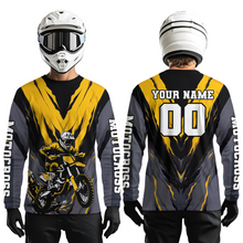 Load image into Gallery viewer, Custom Yellow Motocross Racing Jersey for Men Women Kid Dirt Bike Shirts Riding Shirt XM443