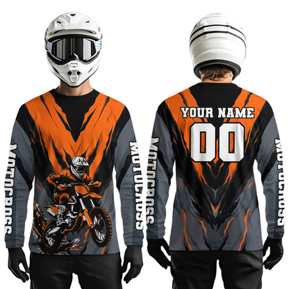 Custom Orange Motocross Racing Jersey for Men Women Kid Dirt Bike Shirts Riding Shirt XM443