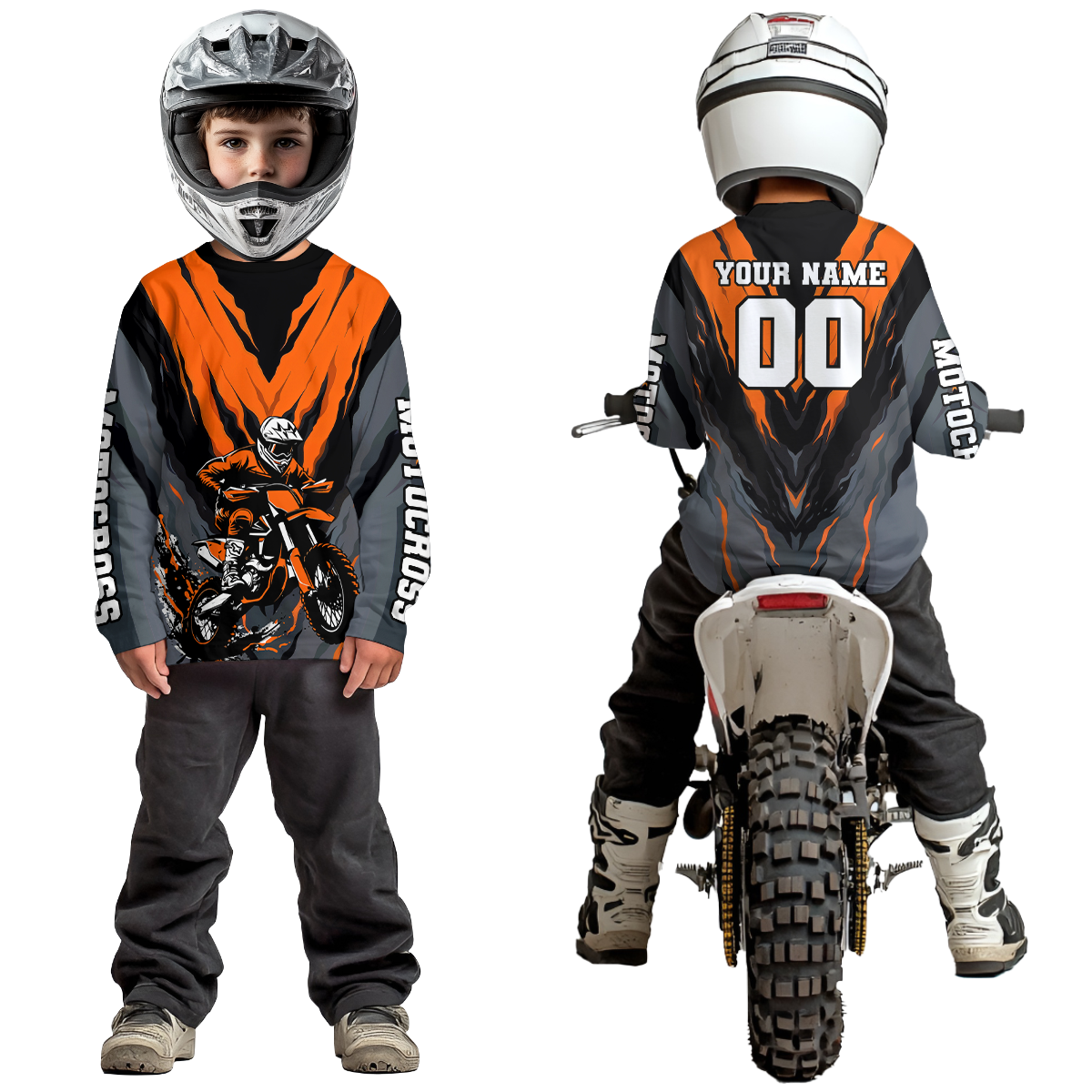 Custom Orange Motocross Racing Jersey for Men Women Kid Dirt Bike Shirts Riding Shirt XM443
