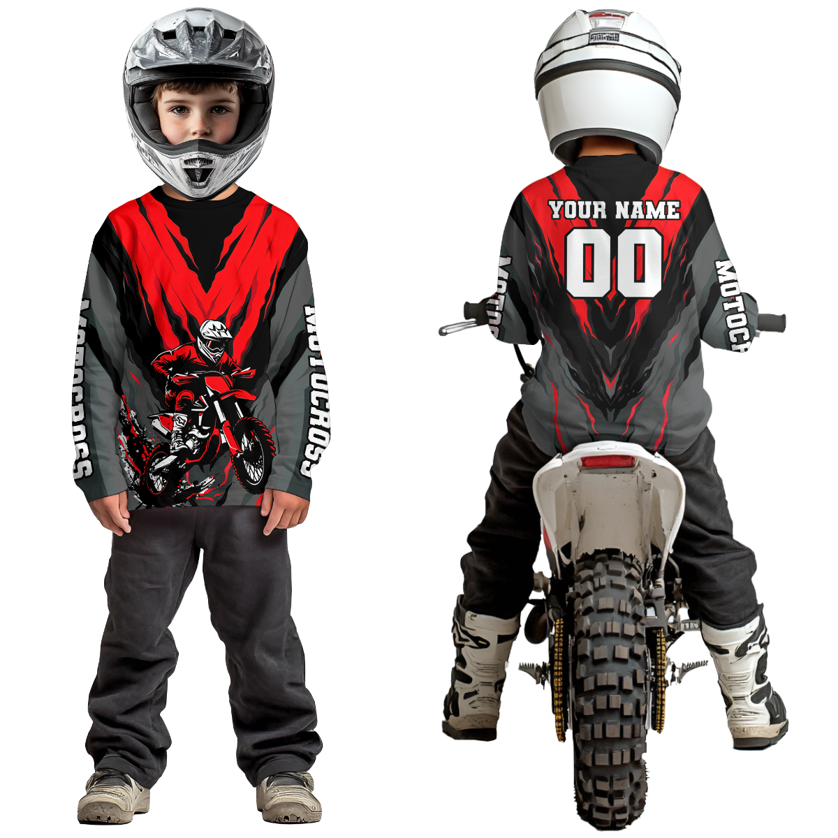 Custom Red Motocross Racing Jersey for Men Women Kid Dirt Bike Shirts Riding Shirt XM443