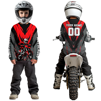 Custom Red Motocross Racing Jersey for Men Women Kid Dirt Bike Shirts Riding Shirt XM443