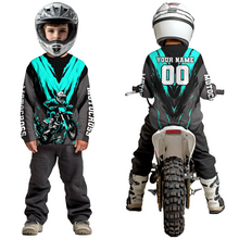 Load image into Gallery viewer, Custom Turquoise Motocross Racing Jersey for Men Women Kid Dirt Bike Shirts Riding Shirt XM443
