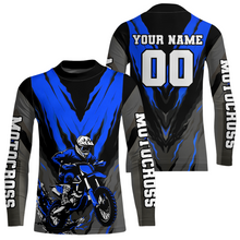 Load image into Gallery viewer, Custom Blue Motocross Racing Jersey for Men Women Kid Dirt Bike Shirts Riding Shirt XM443