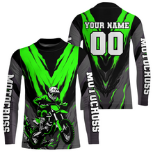 Load image into Gallery viewer, Custom Green Motocross Racing Jersey for Men Women Kid Dirt Bike Shirts Riding Shirt XM443