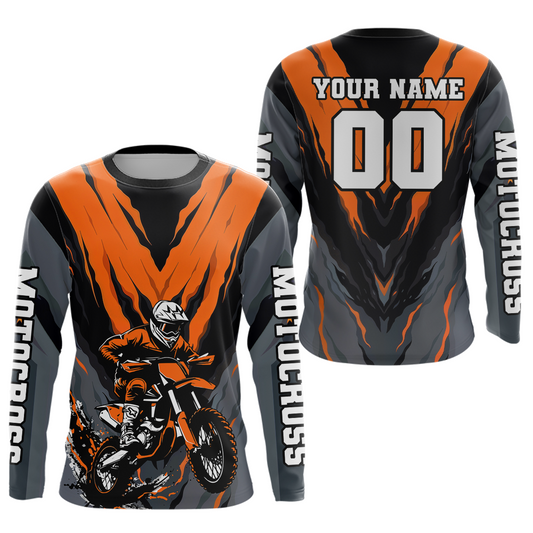 Custom Orange Motocross Racing Jersey for Men Women Kid Dirt Bike Shirts Riding Shirt XM443