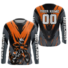 Load image into Gallery viewer, Custom Orange Motocross Racing Jersey for Men Women Kid Dirt Bike Shirts Riding Shirt XM443
