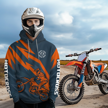 Load image into Gallery viewer, Orange Motocross Hoodie Custom Men Women Dirt Bike Pink Blue Racing Hoodie Shirt MH450