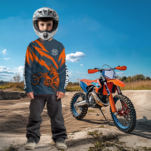 Load image into Gallery viewer, Orange&amp;Blue Motocross Jersey Custom Men Women Kid Dirt Bike Motorcycle Racing Shirt XM450