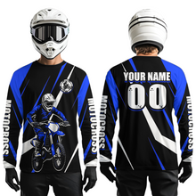 Load image into Gallery viewer, Blue Custom Motocross Racing Jersey Men Women Kid Dirt Bike Motorcycle Riding Shirt XM454