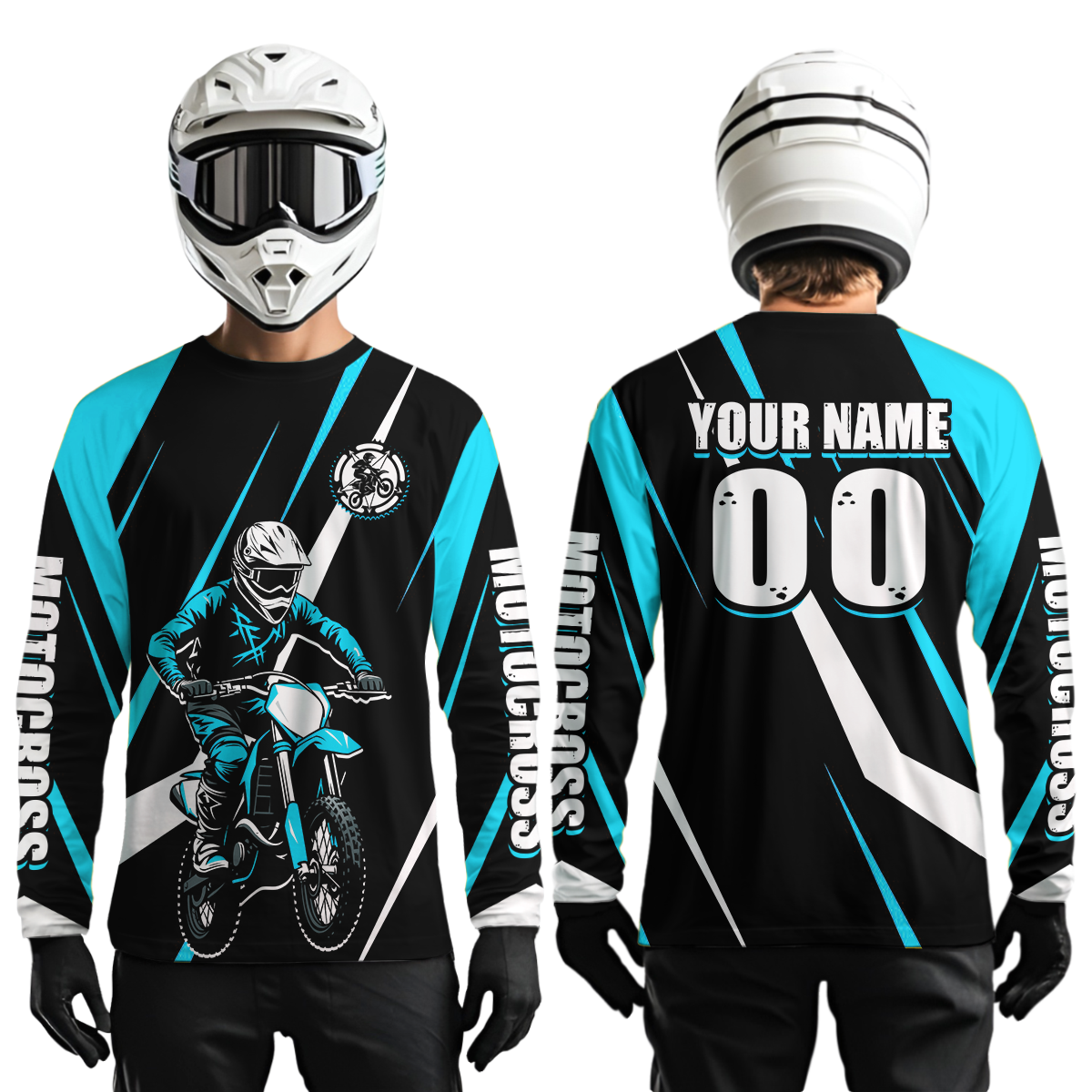 Turquoise Custom Motocross Racing Jersey Men Women Kid Dirt Bike Motorcycle Riding Shirt XM454