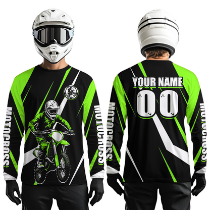 Green Custom Motocross Racing Jersey Men Women Kid Dirt Bike Motorcycle Riding Shirt XM454