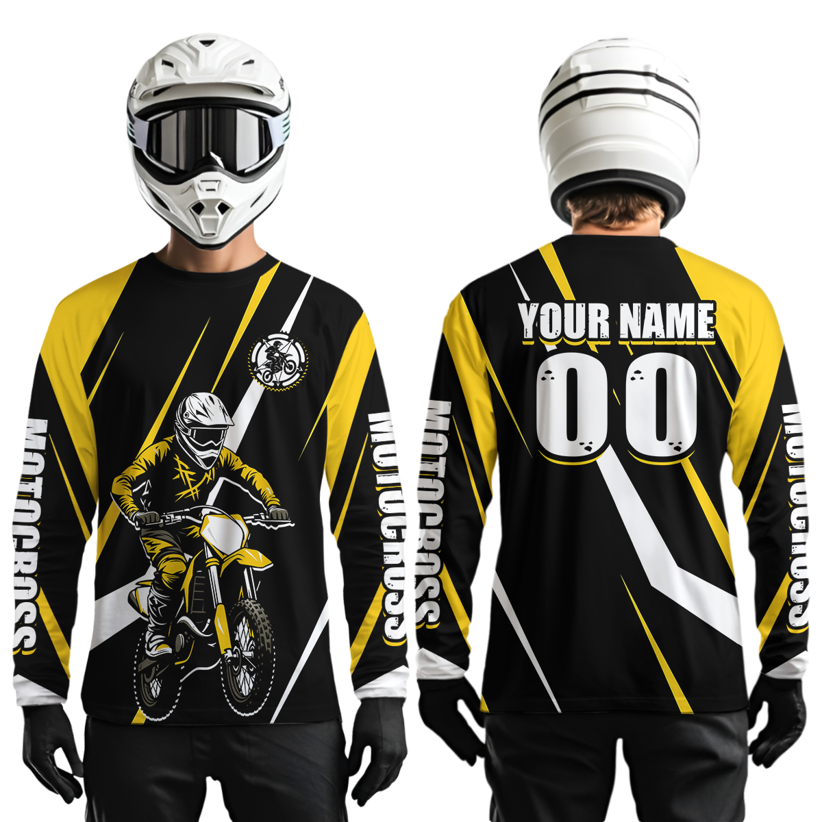 Yellow Custom Motocross Racing Jersey Men Women Kid Dirt Bike Motorcycle Riding Shirt XM454