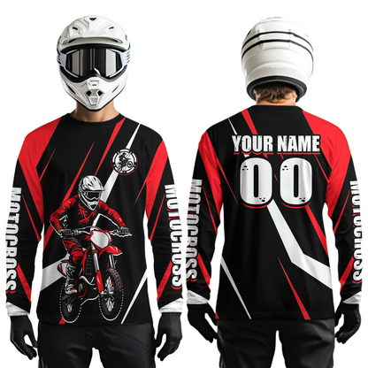 Red Custom Motocross Racing Jersey Men Women Kid Dirt Bike Motorcycle Riding Shirt XM454