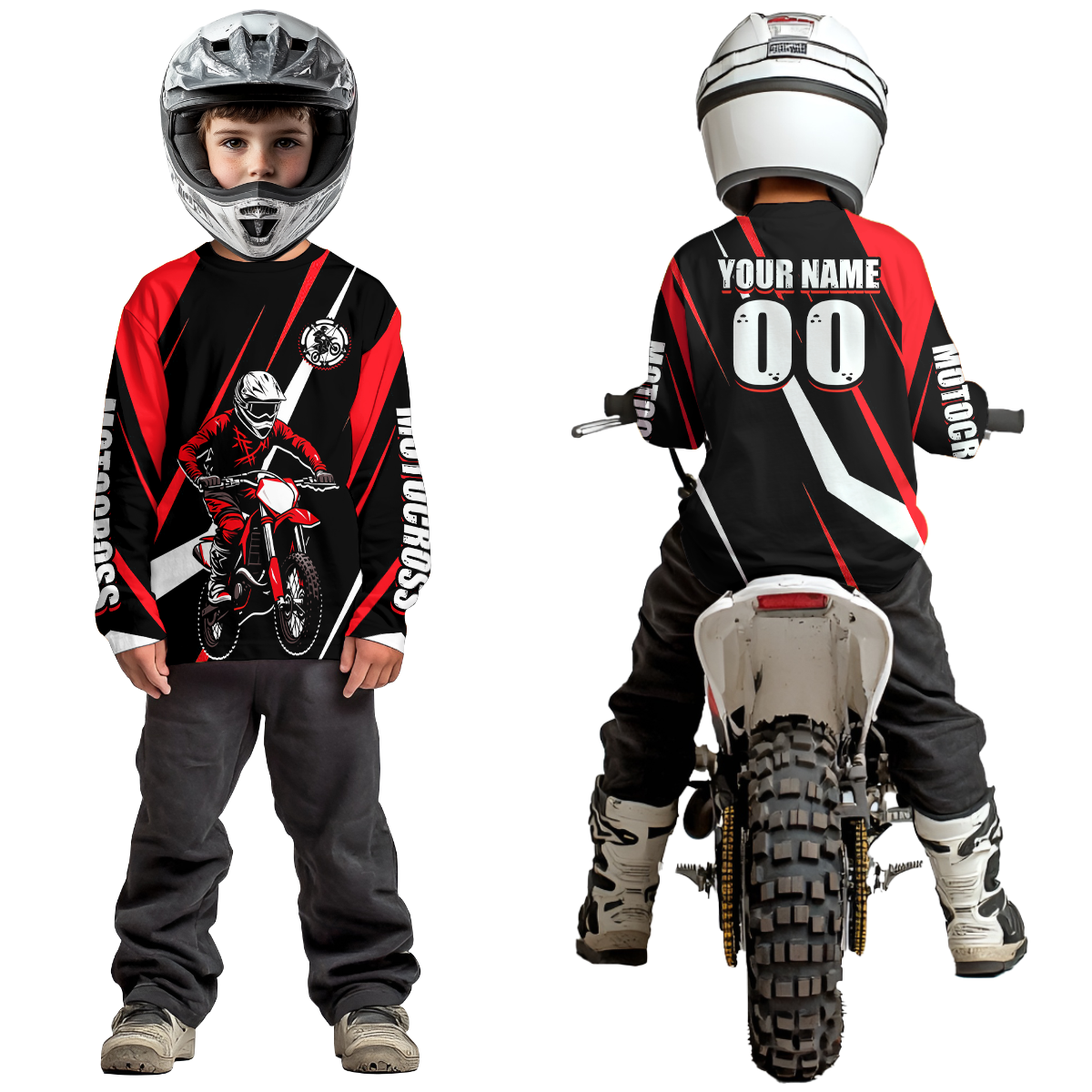 Red Custom Motocross Racing Jersey Men Women Kid Dirt Bike Motorcycle Riding Shirt XM454