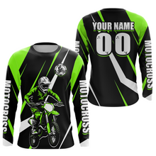 Load image into Gallery viewer, Green Custom Motocross Racing Jersey Men Women Kid Dirt Bike Motorcycle Riding Shirt XM454