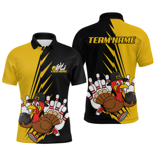 Yellow Turkey Bowling Shirts for Women Men Team Custom Bowling Jerseys Thanksgiving MBL180