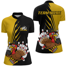 Load image into Gallery viewer, Yellow Turkey Bowling Shirts for Women Men Team Custom Bowling Jerseys Thanksgiving MBL180