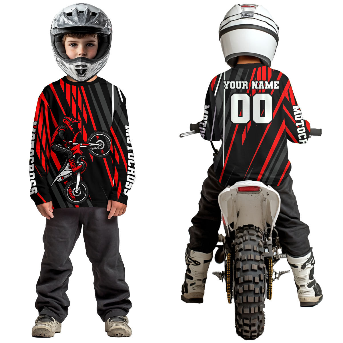 Red Custom Motocross Jersey for Men Women Kid Dirt Bike Shirts Moto Racing Shirt XM461