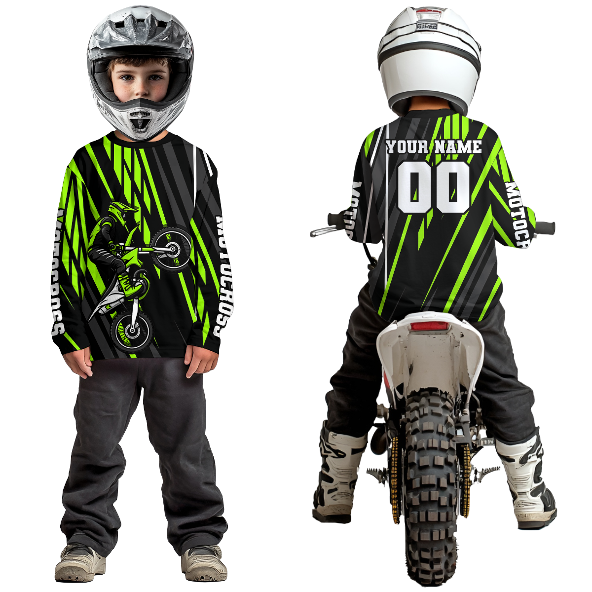 Green Custom Motocross Jersey for Men Women Kid Dirt Bike Shirts Moto Racing Shirt XM461