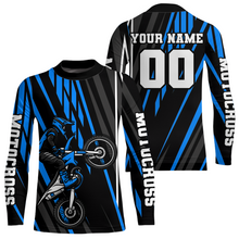 Load image into Gallery viewer, Blue Custom Motocross Jersey for Men Women Kid Dirt Bike Shirts Moto Racing Shirt XM461