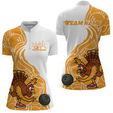 Load image into Gallery viewer, Custom Yellow Turkey Bowling Shirts for Women Men Team Bowling Jerseys Thanksgiving MBL181