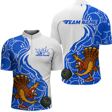 Load image into Gallery viewer, Custom Blue Turkey Bowling Shirts for Women Men Team Bowling Jerseys Thanksgiving MBL181