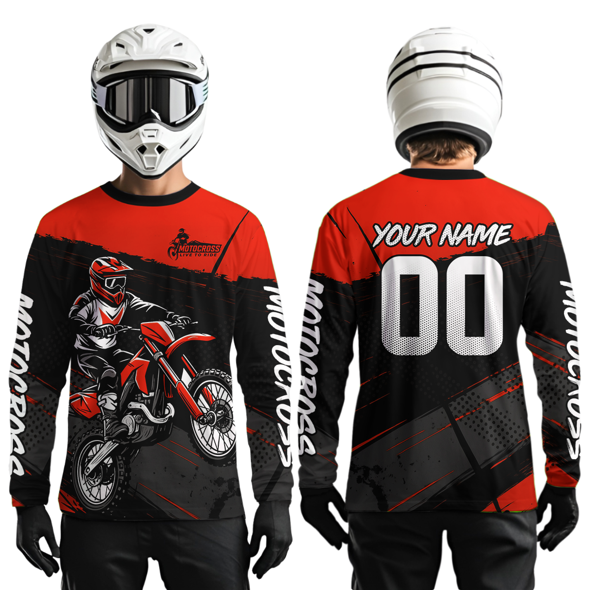 Red Motocross Jersey for Men Women Kid Dirt Bike Shirts Custom Off road Riding Shirt XM463