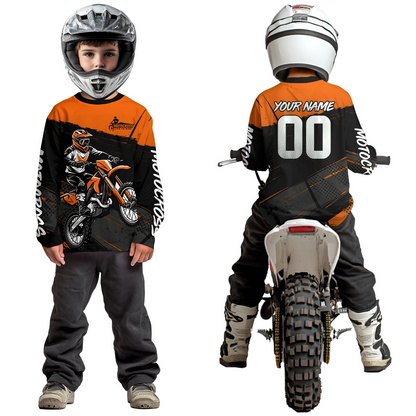 Orange Motocross Jersey for Men Women Kid Dirt Bike Shirts Custom Off road Riding Shirt XM463