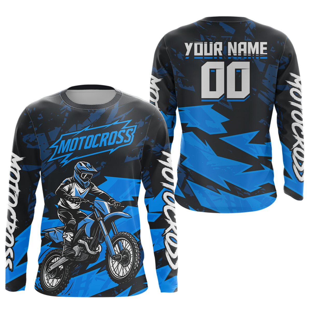 Blue Custom Motocross Racing Jersey Men Women Kid Dirt Bike Shirts Off road Shirt XM468