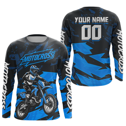 Blue Custom Motocross Racing Jersey Men Women Kid Dirt Bike Shirts Off road Shirt XM468