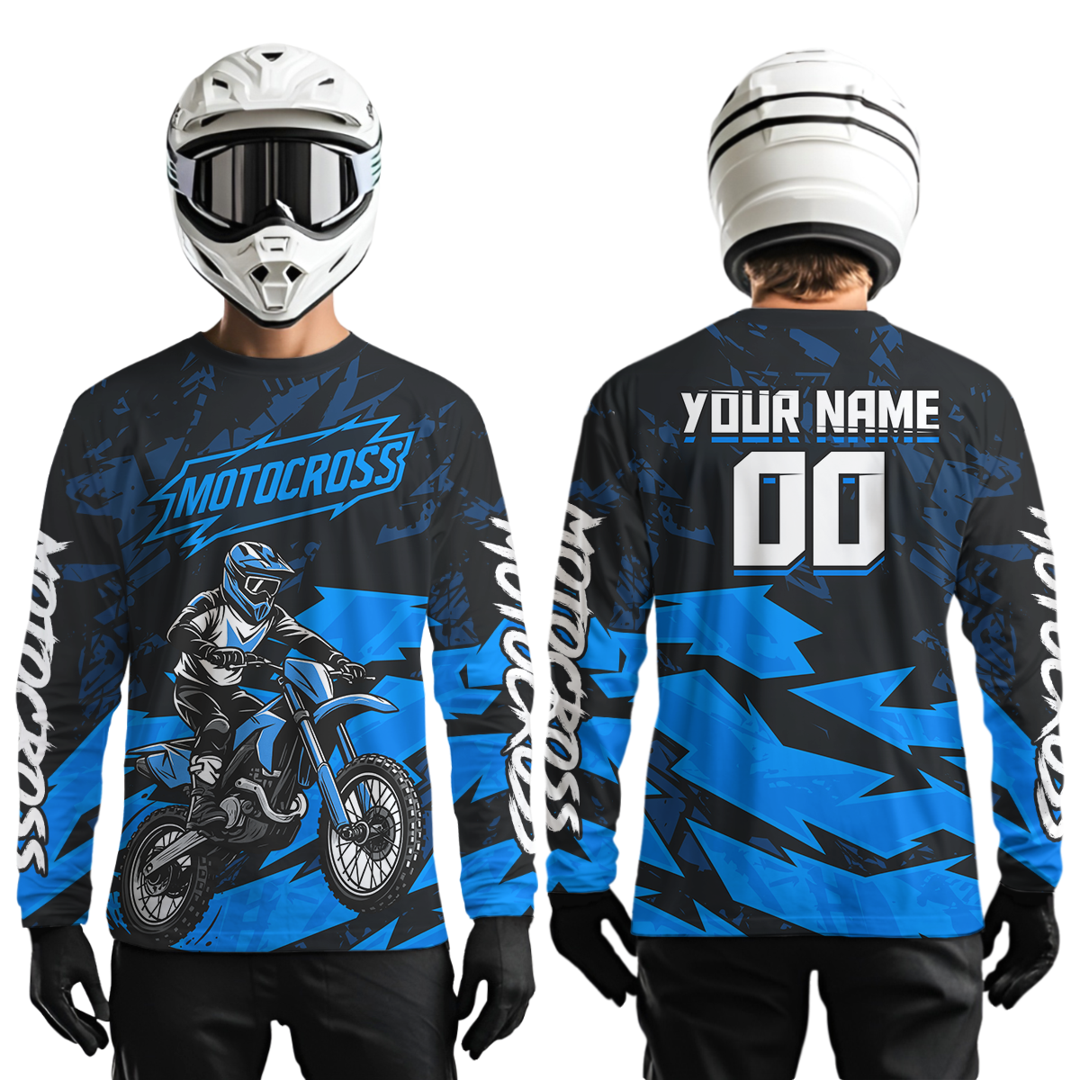 Blue Custom Motocross Racing Jersey Men Women Kid Dirt Bike Shirts Off road Shirt XM468