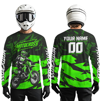 Green Custom Motocross Racing Jersey Men Women Kid Dirt Bike Shirts Off road Shirt XM468