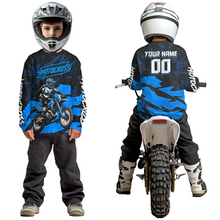 Load image into Gallery viewer, Blue Custom Motocross Racing Jersey Men Women Kid Dirt Bike Shirts Off road Shirt XM468