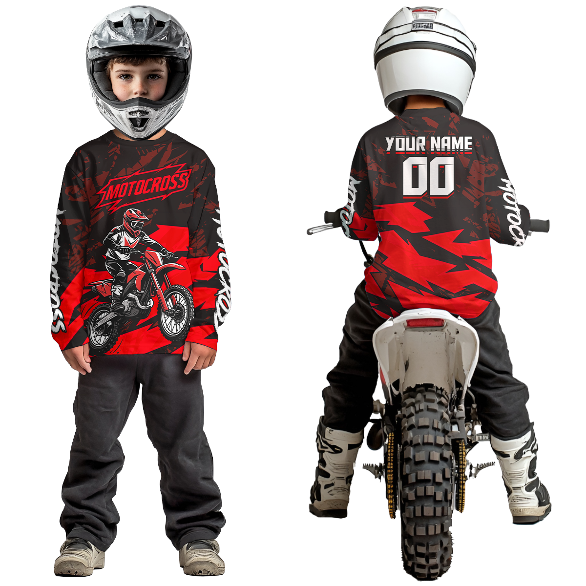 Red Custom Motocross Racing Jersey Men Women Kid Dirt Bike Shirts Off road Shirt XM468