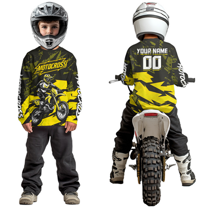 Yellow Custom Motocross Racing Jersey Men Women Kid Dirt Bike Shirts Off road Shirt XM468