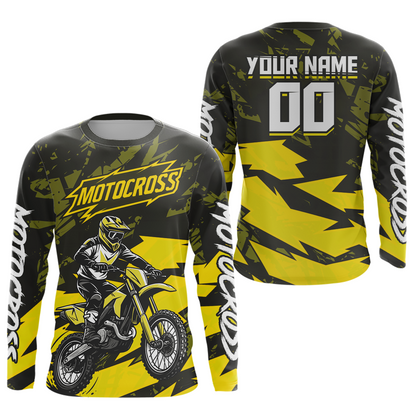 Yellow Custom Motocross Racing Jersey Men Women Kid Dirt Bike Shirts Off road Shirt XM468