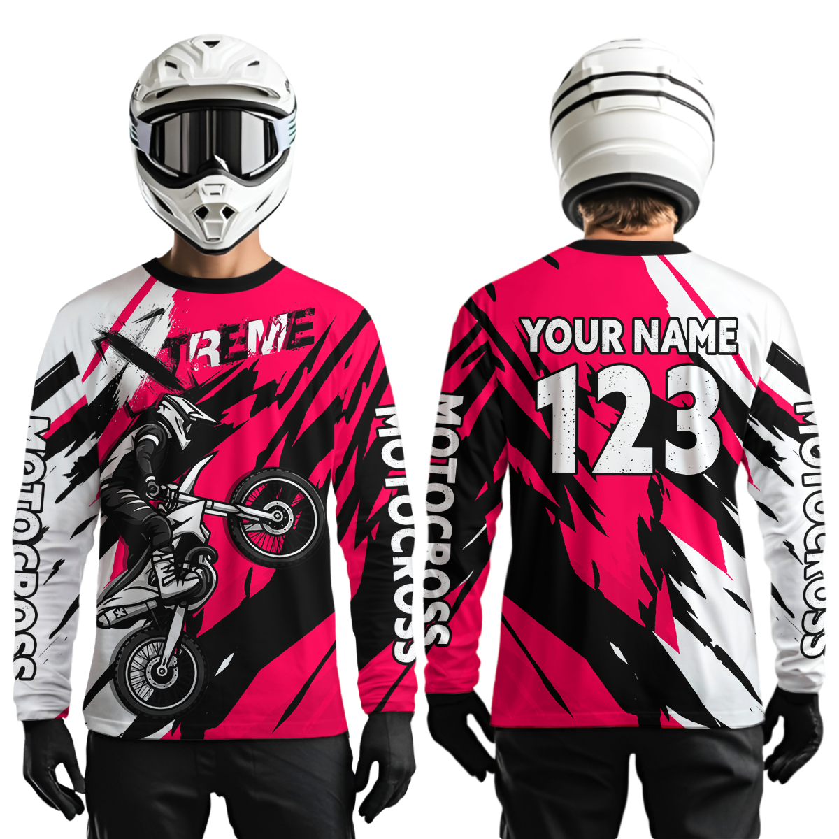 Custom Pink Motocross Racing Jersey Custom Women Kid Men Dirt Bike Off road Shirt XM472