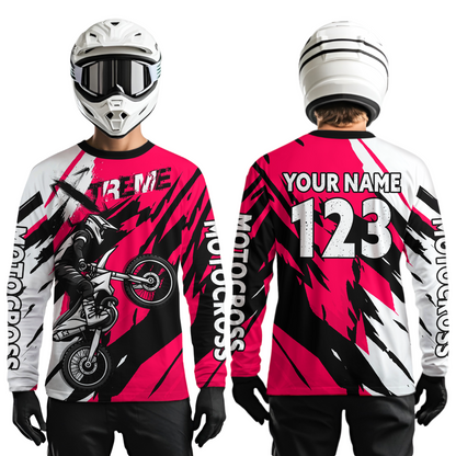 Custom Pink Motocross Racing Jersey Custom Women Kid Men Dirt Bike Off road Shirt XM472
