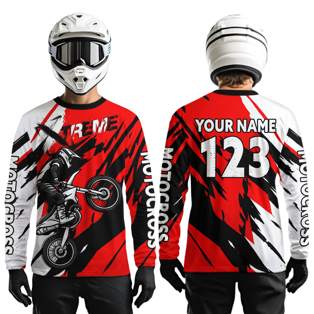 Custom Red Motocross Racing Jersey Custom Women Kid Men Dirt Bike Off road Shirt XM472