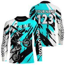 Load image into Gallery viewer, Custom Turquoise Motocross Racing Jersey Custom Women Kid Men Dirt Bike Off road Shirt XM472