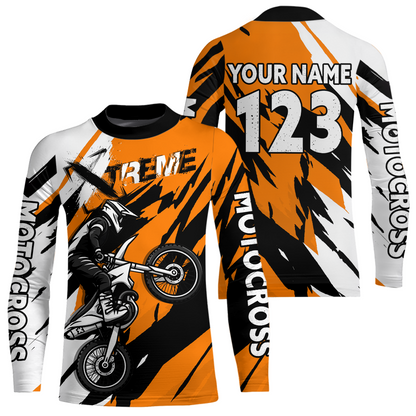 Custom Orange Motocross Racing Jersey Custom Women Kid Men Dirt Bike Off road Shirt XM472