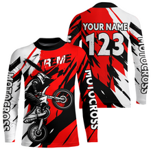 Load image into Gallery viewer, Custom Red Motocross Racing Jersey Custom Women Kid Men Dirt Bike Off road Shirt XM472